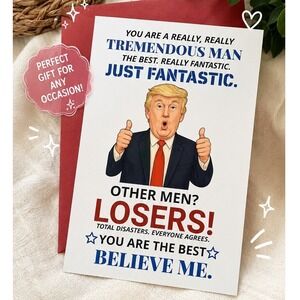 Funny Trump Father's Day Card Gift for Dad Husband Grandpa Greeting Card NEW